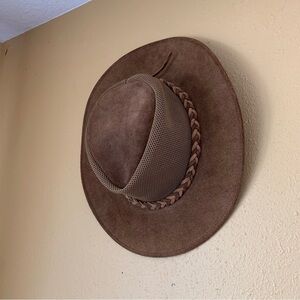 Henschel Hat Company, Brown Wrangler Leather Breezer Size Large